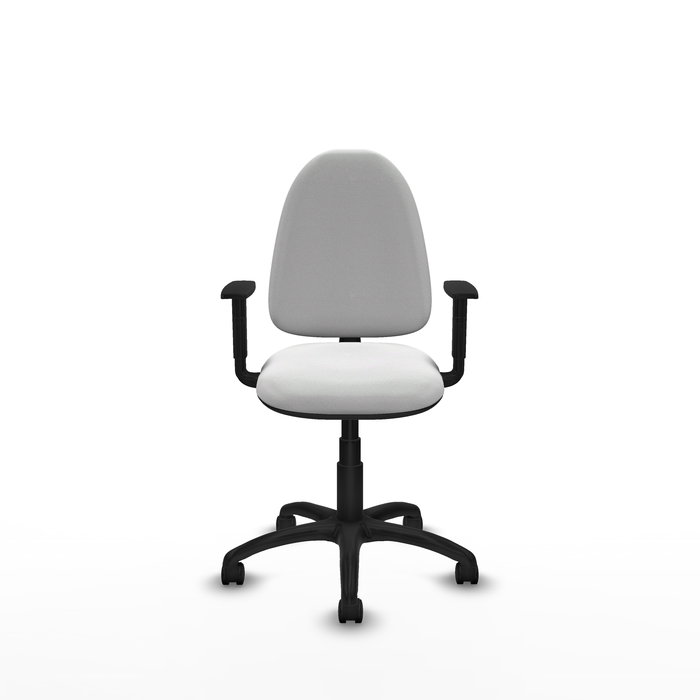 Silla de oficina Aýna con mecanismo Contacto permanente básico tapizada con Tela color Blanco. Equipada con Base poliamida negra, Brazos 1D y Ruedas de nailon 50 mm Silla de oficina Aýna con mecanismo Contacto permanente básico tapizada con Tela color Blanco. Equipada con Base poliamida negra, Brazos 1D y Ruedas de nailon 50 mm