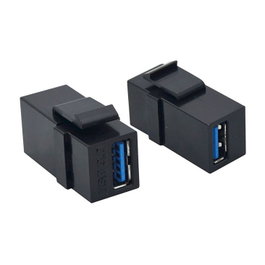 VALUE 25.99.8207 Módulo Keystone USB 3.2 Gen 1 Tipo A/A Plano Negro, Conector Hembra Dual
