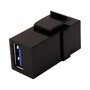 VALUE 25.99.8207 Módulo Keystone USB 3.2 Gen 1 Tipo A/A Plano Negro, Conector Hembra Dual