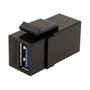VALUE 25.99.8207 Módulo Keystone USB 3.2 Gen 1 Tipo A/A Plano Negro, Conector Hembra Dual