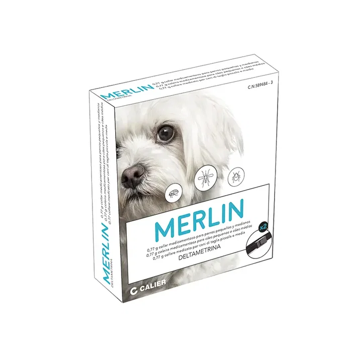 Calier Merlin Collar Antiparasitario para Perros Pequeños y Medianos 48cm Calier Merlin Collar Antiparasitario para Perros Pequeños y Medianos 48cm