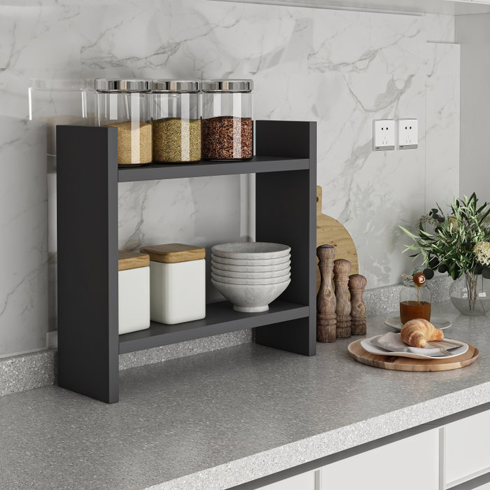 Hanah Home Estantería de Cocina Denver, Antracita, 34x10x30 cm Hanah Home Estantería de Cocina Denver, Antracita, 34x10x30 cm