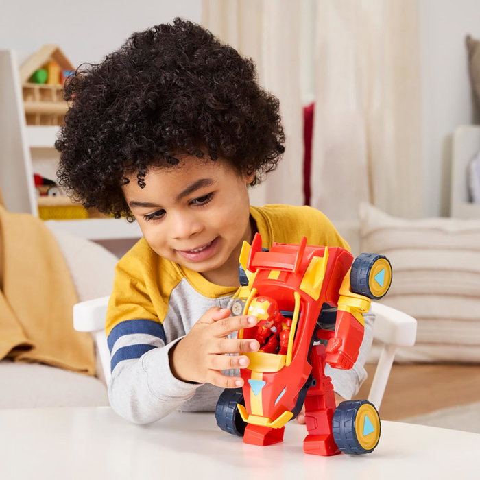 Hasbro Iron Man G1474 Vehículo y Armadura 2 en 1 Convertible de Marvel, Edad +3 Años, Idiomas: Español, Inglés, Francés, Alemán, Portugués
