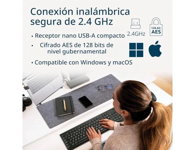 Kensington KM150 EQ Combo Teclado y Ratón Inalámbrico Negro - Español