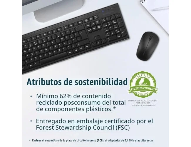 Kensington KM150 EQ Combo Teclado y Ratón Inalámbrico Negro - Español