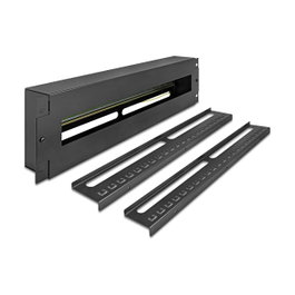 DeLOCK 67197 Panel para interruptores automáticos de metal Negro 3 HE