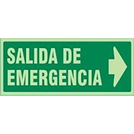 DUVER 1021 297x148'' Señal Salida De Emergencia Derecha Plástico Luminiscente
