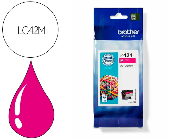 Brother Cartucho de Tinta Original LC424M Magenta Brother Cartucho de Tinta Original LC424M Magenta