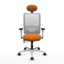 PIQUERAS Y CRESPO Silla de oficina Zulema Naranja y Blanco