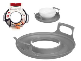 Kinvara Soporte Plato Microondas 30x7.5x26.7 cm Gris Plástico PP (Set de 24)