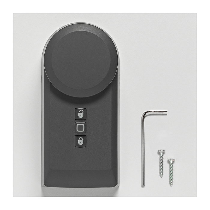 eQ-3 Homematic IP Cerradura de Puerta Inteligente HmIP-DLD-A Antracita, Control Remoto, Sin Llave, IP20, Funciona con App