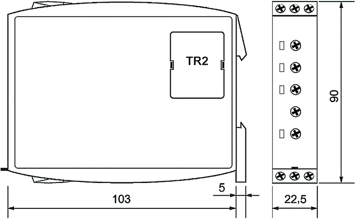 RELPOL MR-GI1M2P-TR2 Relé de monitorización de corriente 12-400VAC