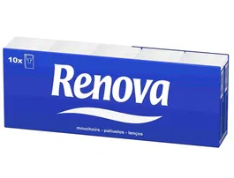 Renova Pañuelos de Papel Suaves y Resistentes, Pack de 10 Paquetes, 2 Capas