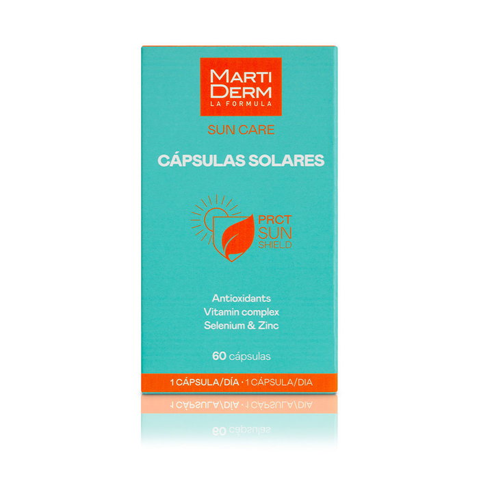 Martiderm Cápsulas Solares Protección Solar Oral con Antioxidantes, Polypodium Leucotomos y Vitaminas - 60 Cápsulas