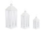 Farola Shabby DKD Home Decor Blanco Hierro y Cristal Set de 3 Piezas 20 x 55 x 20 cm