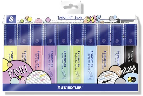 Staedtler Textsurfer Classic 364 Pastel & Vintage Colores Surtidos Bolsa de 10 Unidades Staedtler Textsurfer Classic 364 Pastel & Vintage Colores Surtidos Bolsa de 10 Unidades