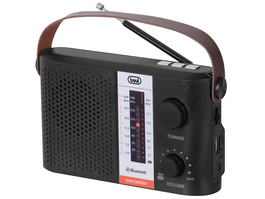 TREVI RA 7F25 BT Radio Portátil Analógica y Digital con Bluetooth, Reproductor MP3, MicroSD, USB y Color Negro