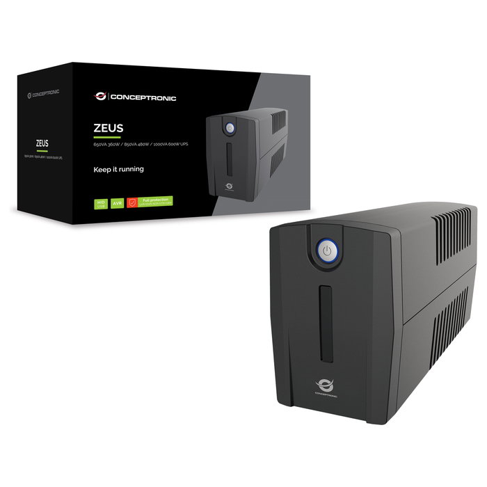 Conceptronic ZEUS01G UPS 650VA/360W con AVR y 2 salidas AC Tipo G