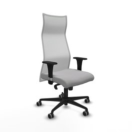 PIQUERAS Y CRESPO Sillón Albacete con mecanismo Sincro, Gris claro y Blanco