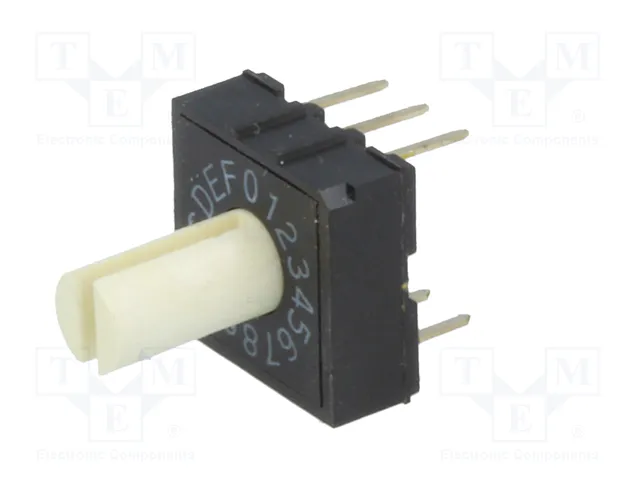 Aratas (Formerly Omron Components) Conmutador de código HEX/BCD 16 posiciones THT Aratas (Formerly Omron Components) Conmutador de código HEX/BCD 16 posiciones THT
