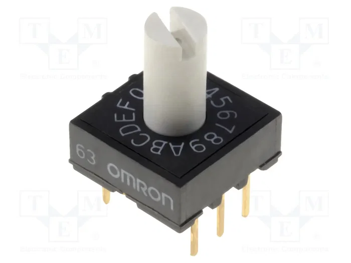 Aratas (Formerly Omron Components) Conmutador de código HEX/BCD 16 posiciones THT Aratas (Formerly Omron Components) Conmutador de código HEX/BCD 16 posiciones THT