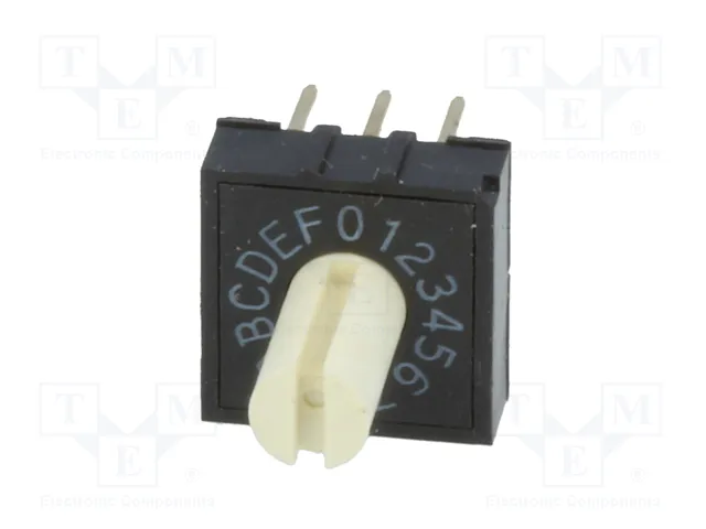 Aratas (Formerly Omron Components) Conmutador de código HEX/BCD 16 posiciones THT Aratas (Formerly Omron Components) Conmutador de código HEX/BCD 16 posiciones THT