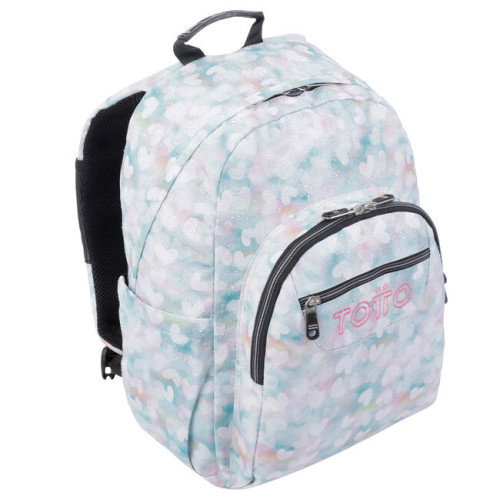 Totto Mochila Escolar Corazones Pastel MA04ECO001-23110-4HX Liviana y Práctica con Compartimento para PC de 14 Litros 20.3