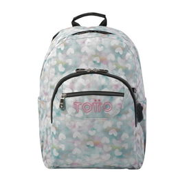 Totto Mochila Escolar Corazones Pastel MA04ECO001-23110-4HX Liviana y Práctica con Compartimento para PC de 14 Litros 20.3