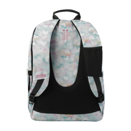 Totto Mochila Escolar Corazones Pastel MA04ECO001-23110-4HX Liviana y Práctica con Compartimento para PC de 14 Litros 20.3