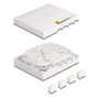 DeLOCK Caja de conexión de fibra óptica FTTH para montaje en pared 4 x SC Simplex o LC Duplex blanco