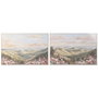 DKD Home Decor Cuadro Lienzo MDF Montañas Surtido de 2 Piezas (122,5x82,5x3,5 cm) Verde y Azul