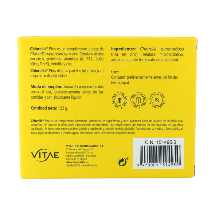 Vitae Chlorella Plus 1000mg 120 comprimidos Vitae Chlorella Plus 1000mg 120 comprimidos