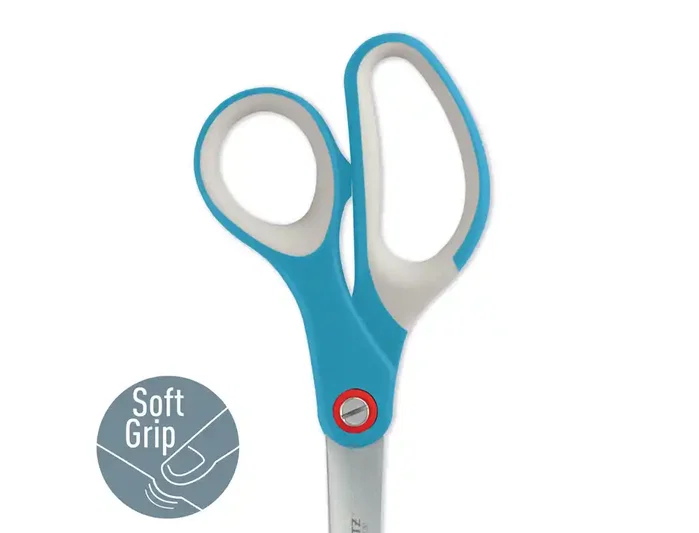 Leitz Cosy Tijeras de Oficina 205 mm Acero Inoxidable con Recubrimiento Titanio Color Azul Leitz Cosy Tijeras de Oficina 205 mm Acero Inoxidable con Recubrimiento Titanio Color Azul