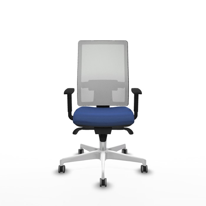 PIQUERAS Y CRESPO Silla de oficina Horna con mecanismo Sincro, Azul marino y Blanco