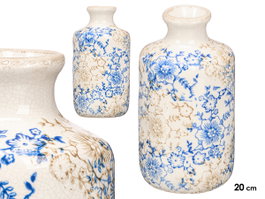 Giftdecor Jarrón Nonna Botella Azul Beige 20,5cm