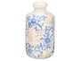 Giftdecor Jarrón Nonna Botella de Cerámica 20.5 cm - Color Azul Beige y Blanco, Dimensiones 10.5x10.5x20.5 cm (Set de 8)
