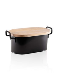 Hermia STP0002 Panera Galvanizada Negra 39 x 22 x 16 cm