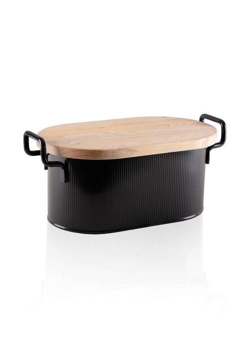 Hermia STP0002 Panera Galvanizada Negra 39 x 22 x 16 cm Hermia STP0002 Panera Galvanizada Negra 39 x 22 x 16 cm