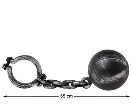 Bola Con Cadena Negra 55 cm Para Preso Zombie Disfraz