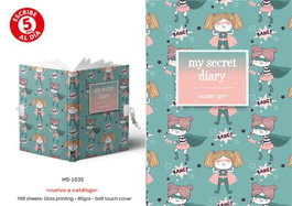 ROYMART Diario A5 con candado modelo Super Girl 168H