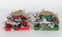DKD Home Decor Set de 2 Velas de Cristal Rojo y Verde de 210g cada una