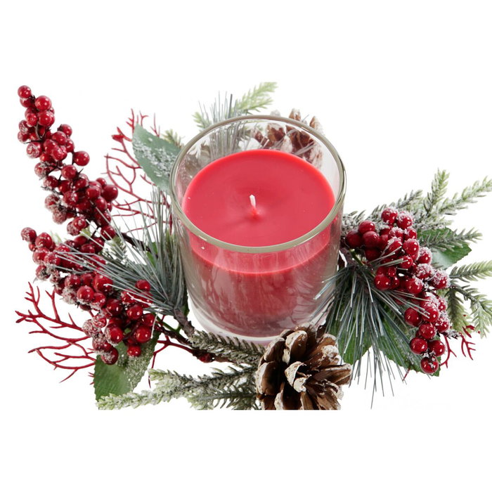 DKD Home Decor Set de 2 Velas de Cristal Rojo y Verde de 210g cada una DKD Home Decor Set de 2 Velas de Cristal Rojo y Verde de 210g cada una