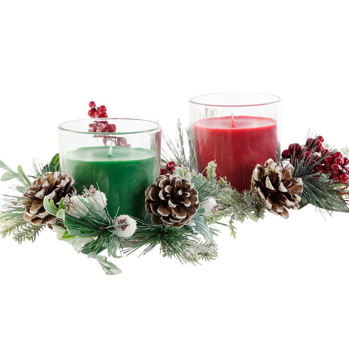 DKD Home Decor Set de 2 Velas de Cristal Rojo y Verde de 210g cada una DKD Home Decor Set de 2 Velas de Cristal Rojo y Verde de 210g cada una