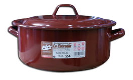 LA ESTRELLA Cacerola 22 cm Porcelana Esmaltada Teja 316222