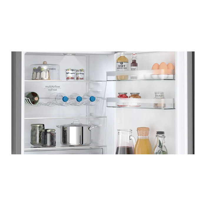 Siemens KG36NXXBF iQ300 Frigorífico Combinado Independiente, 321L A+++, Clase B, 33dB, Acero Inoxidable BlackSteel, Función hyperFresh