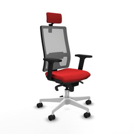 PIQUERAS Y CRESPO Silla de oficina Horna con mecanismo Sincro, Rojo y Gris