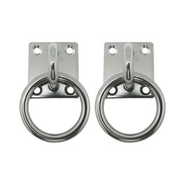 Edm Placa de amarre con anilla AP13, acero inoxidable, 2 uds