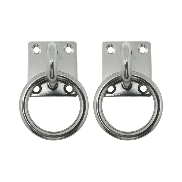 Edm Placa de amarre con anilla AP13, acero inoxidable, 2 uds Edm Placa de amarre con anilla AP13, acero inoxidable, 2 uds