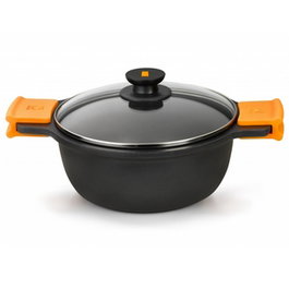 BRA America Cazuela Alta con Tapa - Cazuela de Aluminio Antiadherente, 36 cm de Diámetro, 13 cm de Alto, 11.2 Litros de Capacidad