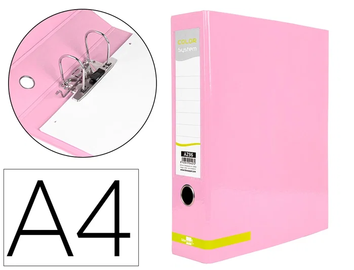 Liderpapel Archivador de palanca Color System A4 Rosa 80 mm Liderpapel Archivador de palanca Color System A4 Rosa 80 mm
